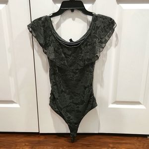 Dark green lace bodysuit
